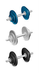vector set of isolated dumbbell patterned for sports