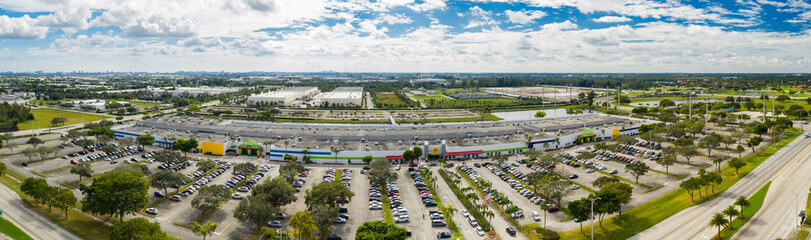Aerial panorama Festival Marketplace Pompano Beach FL USA