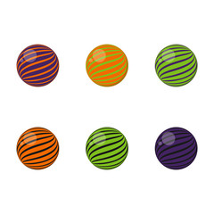 Colorful Halloween Candy - Halloween candy swirly gum balls isolated on white background