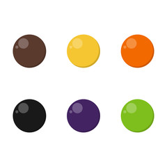 Colorful Halloween Candy - Halloween candy gum balls isolated on white background