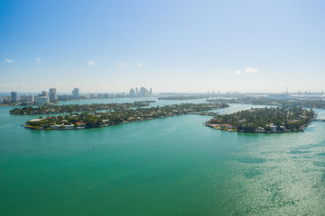 Aerial photo Venetian Islands Miami Beach Biscayne Bay