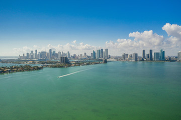 Aerial far shot of Downtown Miami Florida