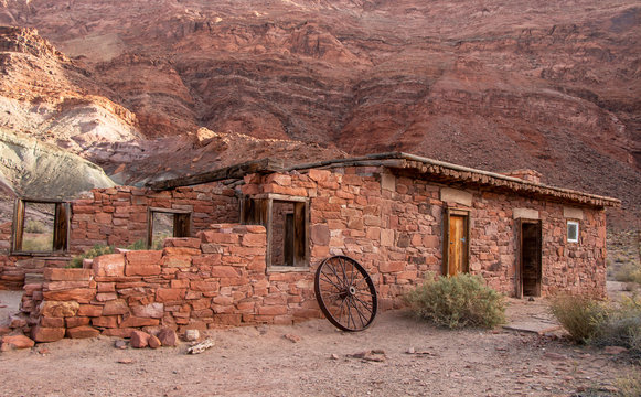 Old West histroric  home stead building Lees Ferry AZ