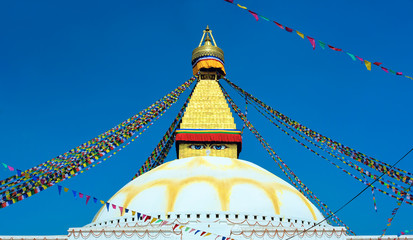 Famous Buddhist Swayambhunath Stupa, in Kathmandu, Nepal