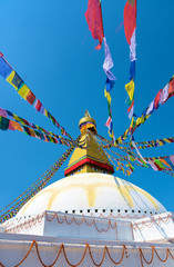 Famous Buddhist Swayambhunath Stupa on the outskirts of Kathmandu in Nepal