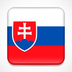 Flag of Slovakia. Square glossy badge