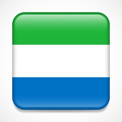 Flag of Sierra Leone. Square glossy badge