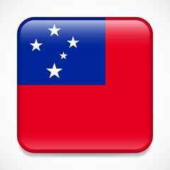 Flag of Samoa. Square glossy badge