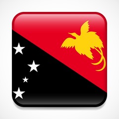 Flag of Papua New Guinea. Square glossy badge