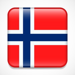 Obraz premium Flag of Norway. Square glossy badge