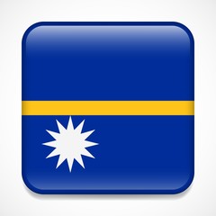 Flag of Nauru. Square glossy badge