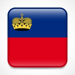 Obraz premium Flag of Liechtenstein. Square glossy badge