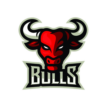 bull head mascot logo template esport vector illustration