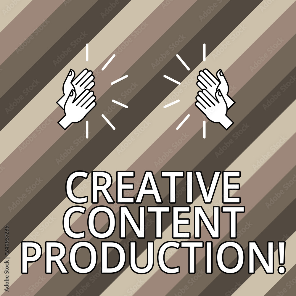 Poster conceptual hand writing showing creative content production. business photo text developing and crea