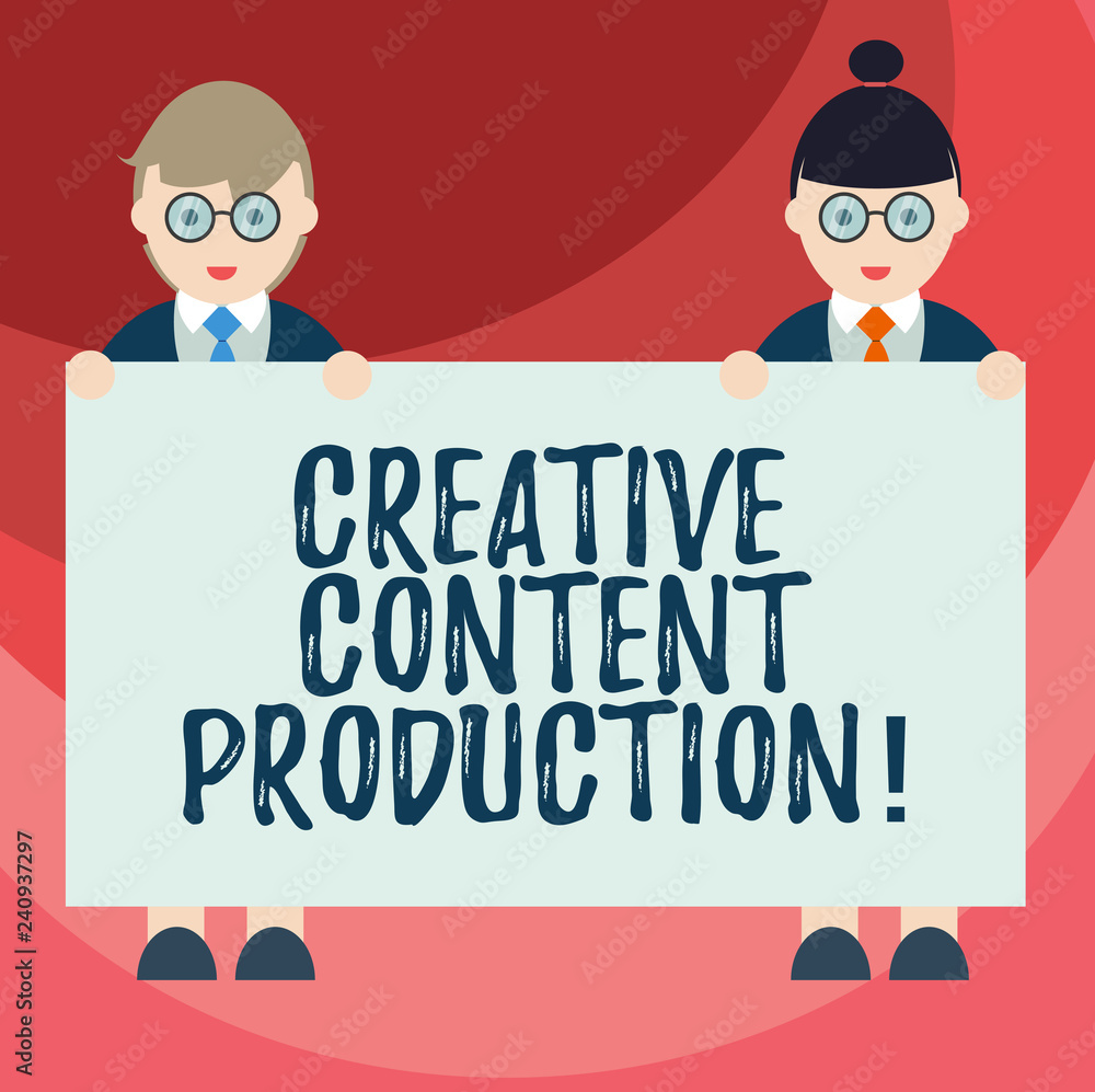 Poster text sign showing creative content production. conceptual photo developing and creating visual or wr