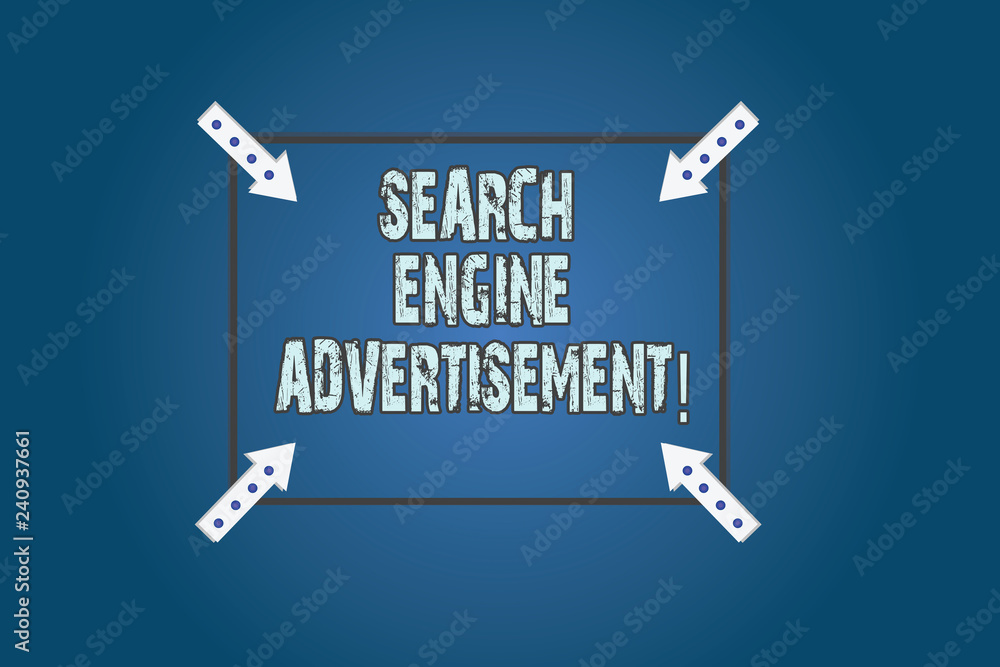 Wall mural conceptual hand writing showing search engine advertisement. business photo text placing online adve