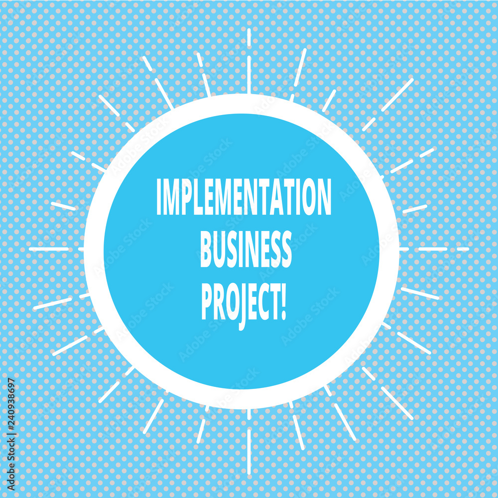 Poster handwriting text writing implementation business project. concept meaning process of executing a pla