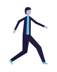 man character standing on white background