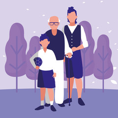 Old man and family design