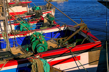 Fototapeta na wymiar Deck of traditional fishing boats