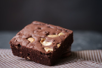 Fototapeta na wymiar Close-up view of the homemade brownies