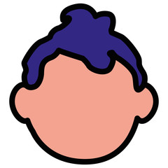 Baby boy head icon