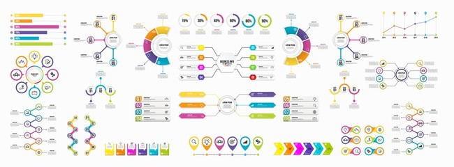 Fototapeta na wymiar Set of Infographics Elements Data Visualization Template Design Vector Editable