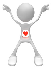 Odd White Figure, Heart Inside