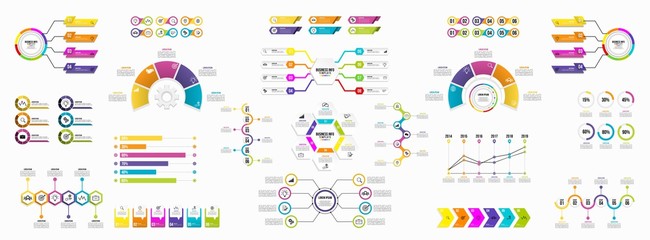 Set of Infographics Elements Data Visualization Template Design Vector Editable
