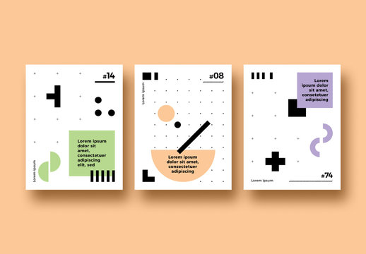 Modern Shapes Poster Layout Set
