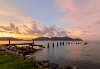 Beautiful sunset at Marina Island 