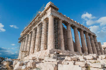 The Acropolis of Athens, Greece, with the Parthenon Temple 