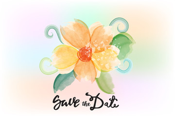 Flower decoration watercolor logo vector image