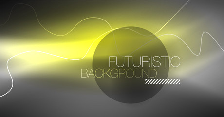 Neon lines wave background. Abstract composition