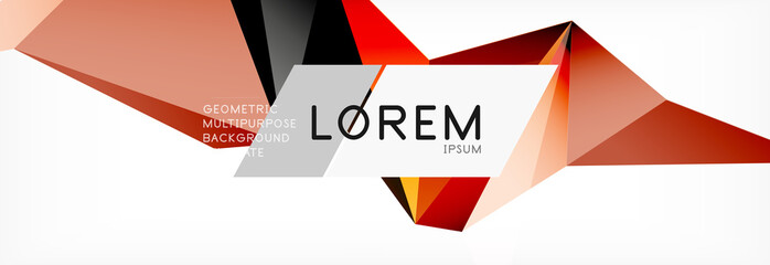 3d card on light backdrop. Abstract triangle pattern. Futuristic geometric background.