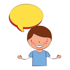 happy boy speech bubble