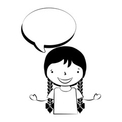happy girl with speech bubble