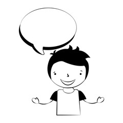 happy boy speech bubble