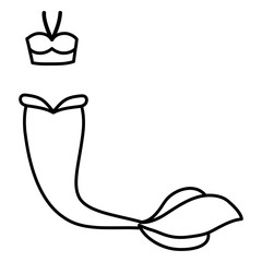 mermaid costume isolated icon