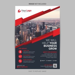 Business Flyer layout with Colorful Accents