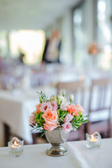 table decoration at a wedding