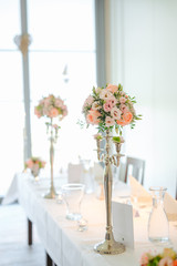 table decoration at a wedding