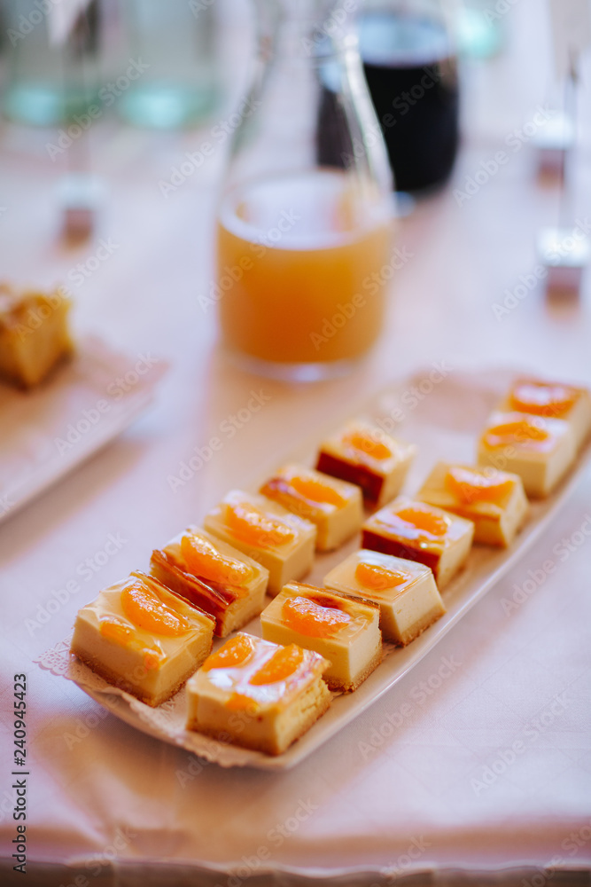 Wall mural desserts at a wedding