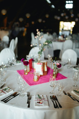 table decoration at a wedding