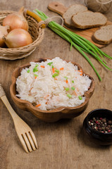 Traditional sauerkraut with carrots
