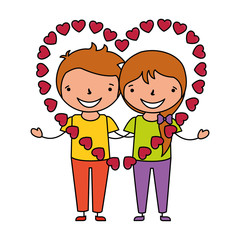 happy couple in love heart valentine day