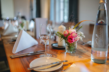 table decoration at a wedding