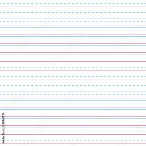 handwriting paper seamless pattern blank lines or sheet of penmanship practice paper