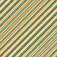 Retro Rainbow Diagonal Stripes Seamless Pattern - Diagonal stripes in vintage rainbow colors for Festa Junina in Brazil