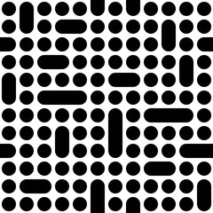 Fototapeta premium dots and lines. vector seamless pattern. simple black and white texture. textile paint. repetitive background. fabric swatch. wrapping paper. monochrome image